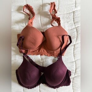 Aerie Rust and Burgundy Bra Set